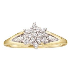 0.10 CTW Diamond Star Cluster Ring 10KT Yellow Gold - REF-10W5K
