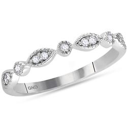 0.10 CTW Diamond Stackable Ring 14KT White Gold - REF-22M4H