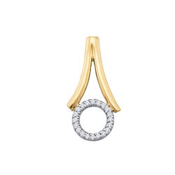 0.06 CTW Diamond Small Circle Outline Pendant 10KT Yellow Gold - REF-6K6W