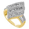 Image 1 : 1 CTW Diamond Oval Cluster Ring 14KT Yellow Gold - REF-75N2F