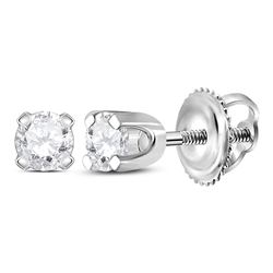 0.15 CTW Child Infant Diamond Solitaire Stud Earrings 14KT White Gold - REF-11H2M