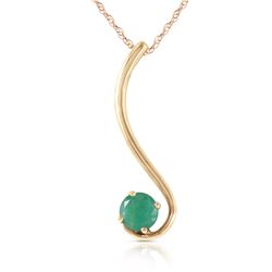 Genuine 0.55 ctw Emerald Necklace Jewelry 14KT Yellow Gold - REF-30K2V