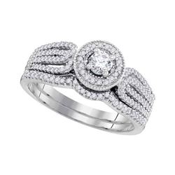 0.50 CTW Diamond Bridal Wedding Engagement Ring 10KT White Gold - REF-58X4Y