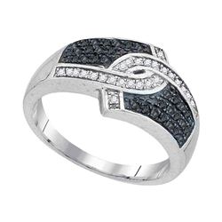 0.33 CTW Black Color Diamond Ring 10KT White Gold - REF-22F4N