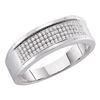 Image 1 : 0.25 CTW Mens Diamond Wedding Ring 10KT White Gold - REF-30N2F