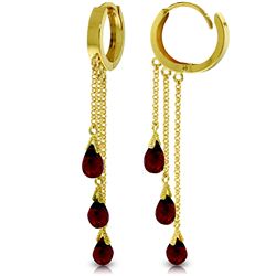 Genuine 4.8 ctw Garnet Earrings Jewelry 14KT Yellow Gold - REF-64X4M