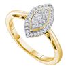 Image 1 : 0.15 CTW Diamond Oval Cluster Ring 10KT Yellow Gold - REF-19Y4X