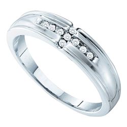 0.33 CTW His & Hers Diamond Cluster Matching Bridal Ring 14KT White Gold - REF-75W2K