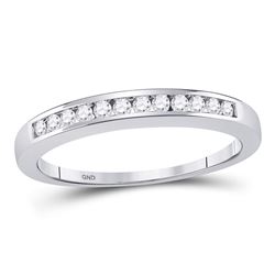 0.25 CTW Diamond Single Row Wedding Ring 14KT White Gold - REF-32W9K