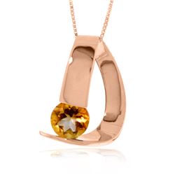 Genuine 1 ctw Citrine Necklace Jewelry 14KT Rose Gold - REF-50H5X