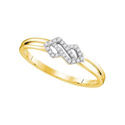 0.08 CTW Diamond Cluster Ring 10KT Yellow Gold - REF-11M2H