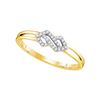 Image 1 : 0.08 CTW Diamond Cluster Ring 10KT Yellow Gold - REF-11M2H