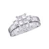 Image 1 : 1 CTW Princess Diamond Bridal Engagement Ring 14KT White Gold - REF-67N4F