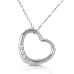 Genuine 0.03 ctw Diamond Anniversary Necklace Jewelry 14KT White Gold - REF-37X4M