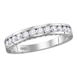 0.50 CTW Diamond Wedding Anniversary Ring 14KT White Gold - REF-44H9M