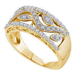 0.39 CTW Diamond Vine Leaf Ring 10KT Yellow Gold - REF-37X5Y
