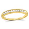 Image 1 : 0.25 CTW Diamond Single Row Wedding Ring 14KT Yellow Gold - REF-32K9W