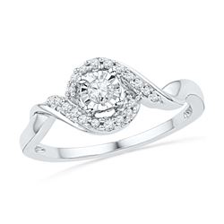 0.16 CTW Diamond Solitaire Promise Bridal Ring 10KT White Gold - REF-18F2N