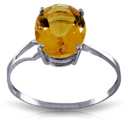 Genuine 2.2 ctw Citrine Ring Jewelry 14KT White Gold - REF-27P8H