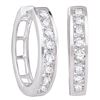 Image 1 : 0.50 CTW Diamond Single Row Hoop Earrings 10KT White Gold - REF-49H5M