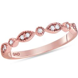 0.10 CTW Diamond Stackable Ring 14KT Rose Gold - REF-22F4N