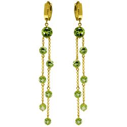 Genuine 9.02 ctw Peridot Earrings Jewelry 14KT Yellow Gold - REF-101Y2F
