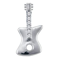 0.05 CTW Diamond Guitar Music Pendant 10KT White Gold - REF-7X4Y
