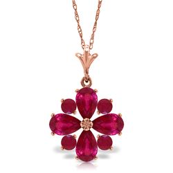 Genuine 2.23 ctw Ruby Necklace Jewelry 14KT Rose Gold - REF-35A5K