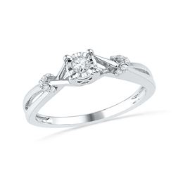 0.10 CTW Diamond Solitaire Promise Bridal Ring 10KT White Gold - REF-14Y9X