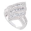 Image 1 : 1 CTW Diamond Oval Cluster Ring 14KT White Gold - REF-82X4Y