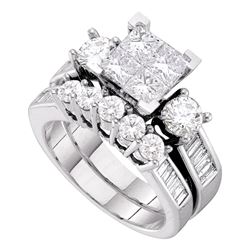 2 CTW Princess Diamond Bridal Engagement Ring 14KT White Gold - REF-269K9W