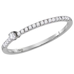 0.14 CTW Diamond Solitaire Stackable Ring 10KT White Gold - REF-14X9Y