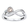 Image 1 : 0.04 CTW Diamond Heart Infinity Ring 10KT Two-tone Gold - REF-16Y4X