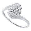 Image 1 : 0.12 CTW Prong-set Diamond Cluster Slender Ring 10KT White Gold - REF-10N5F