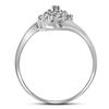 Image 2 : 0.12 CTW Prong-set Diamond Cluster Slender Ring 10KT White Gold - REF-10N5F