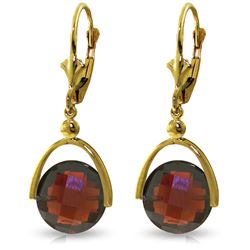 Genuine 8.4 ctw Garnet Earrings Jewelry 14KT Yellow Gold - REF-44A3K