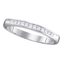 0.25 CTW Diamond 3mm Wedding Ring 14KT White Gold - REF-37X5Y