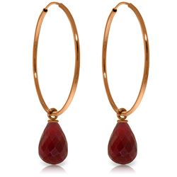 Genuine 6.6 ctw Ruby Earrings Jewelry 14KT Rose Gold - REF-26W7Y