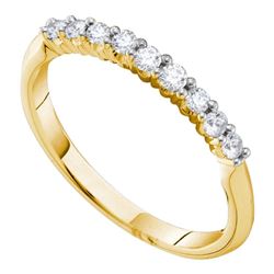0.24 CTW Diamond 2mm Wedding Ring 14KT Yellow Gold - REF-30W2K