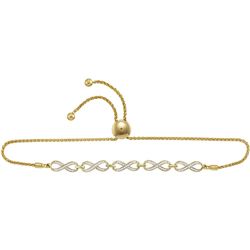 0.29 CTW Diamond Linked Infinity Bolo Bracelet 10KT Yellow Gold - REF-64W4K