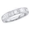 Image 1 : 0.50 CTW Princess Channel-set Diamond Single Row Ring 14KT White Gold - REF-44H9M