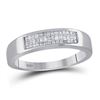 Image 1 : 0.25 CTW Princess Invisible-set Diamond Triple Row Ring 14KT White Gold - REF-32M9H
