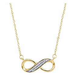 0.15 CTW Diamond Infinity Pendant 10KT Yellow Gold - REF-18M2H