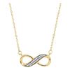Image 1 : 0.15 CTW Diamond Infinity Pendant 10KT Yellow Gold - REF-18M2H