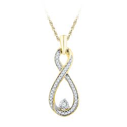 0.16 CTW Diamond Infinity Pendant 10KT Yellow Gold - REF-14N9F