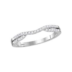 0.17 CTW Diamond Contour Enhancer Wedding Ring 14KT White Gold - REF-26H9M