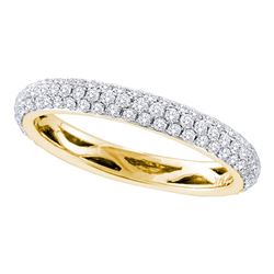 0.75 CTW Pave-set Diamond Wedding Ring 14KT Yellow Gold - REF-82H4M