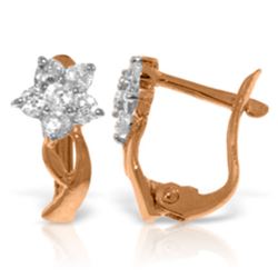 Genuine 0.40 ctw Diamond Anniversary Earrings Jewelry 14KT Rose Gold - REF-59V2W