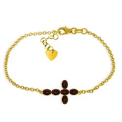 Genuine 1.70 ctw Garnet Bracelet Jewelry 14KT Yellow Gold - REF-59V8W