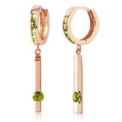 Genuine 1.35 ctw Peridot Earrings Jewelry 14KT Rose Gold - REF-66A2K